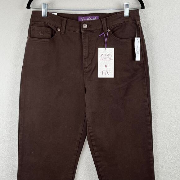 Gloria Vanderbilt Amanda Classic Coffee Roast Brown Slimming Stretch Jean 8 NWT - Picture 7 of 16